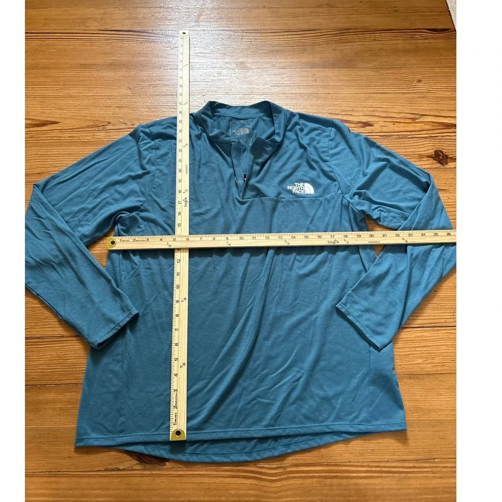 The North Face‎ Pullover Mens Blue 1/4 Zip Long Sleeve Activewear SIZE L